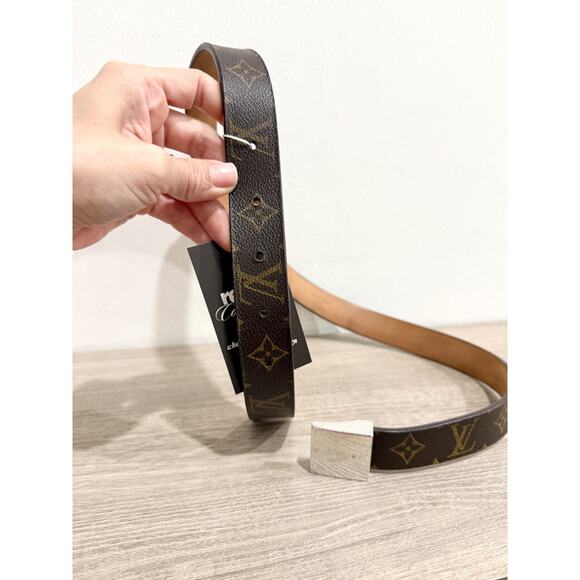 Louis Vuitton Monogram Ceinture Carré Waist Belt with Silver Buckle Brown 34 - Picture 5 of 5